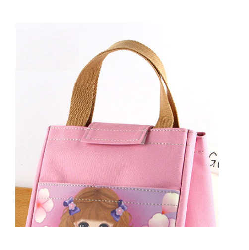 Unisex New Design Pink Canvas Doll Waterproof Travel Lunch Bag