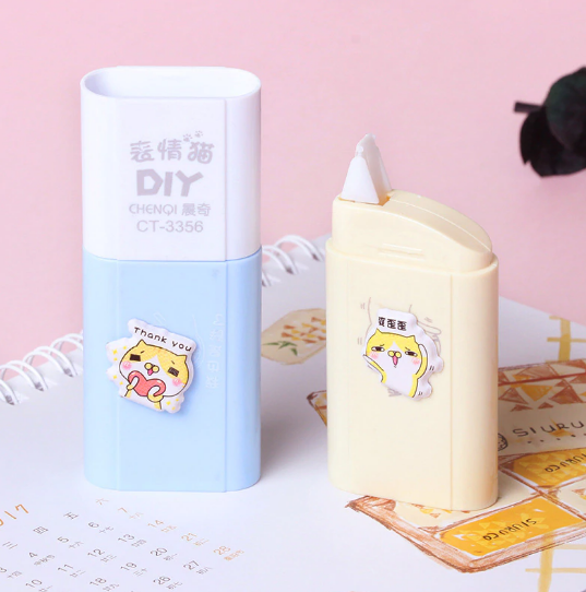 Lovely Multi-Color Plastic Expression Cat Correction Tape