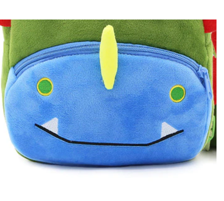 Dinosaur Printed Plush School Backpack for Kids 
