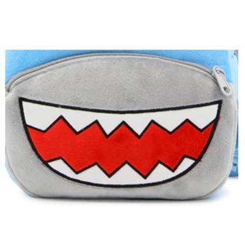 Shark Printed Plush School Backpack for Kids