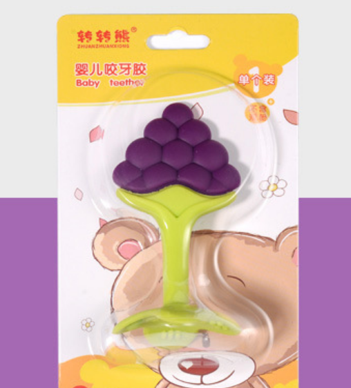 Unisex Fantastic Purple Silicone Grapes Fruit Baby Teether
