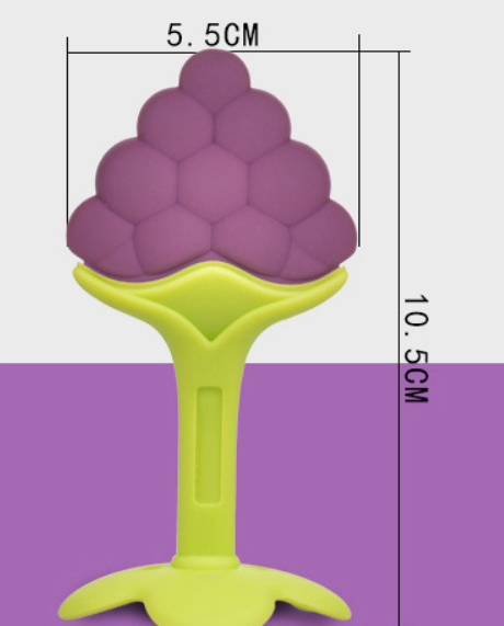 Unisex Fantastic Purple Silicone Grapes Fruit Baby Teether