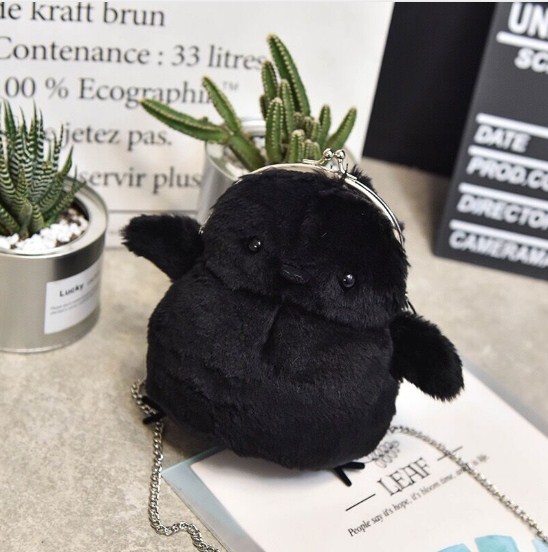 Flannel Cute Chick Shape Mini Messenger Bag for Women