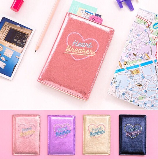 PU Leather Hologram Passport and Card Holder Wallet for Women