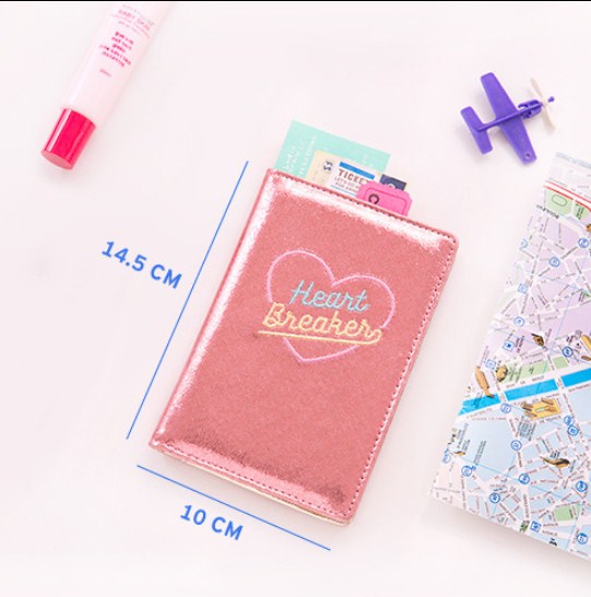 PU Leather Hologram Passport and Card Holder Wallet for Women