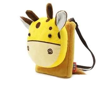 Giraffe Printed Plush School Backpack for Kids