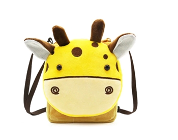 Giraffe Printed Plush School Backpack for Kids