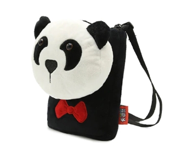 Panda Printed Plush School Backpack for Kids