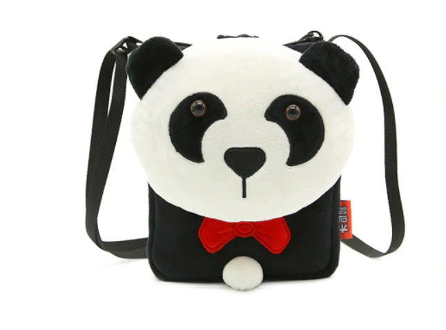 Panda Printed Plush School Backpack for Kids