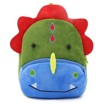 Dinosaur Printed Plush School Backpack for Kids