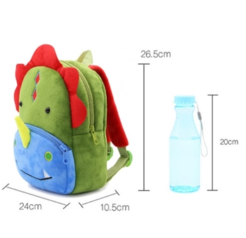 Dinosaur Printed Plush School Backpack for Kids