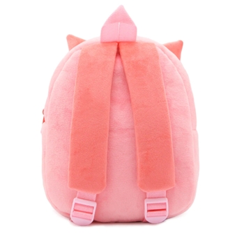 Pink Kitty Printed Cotton School Backpack for Kids