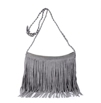 PU Leather Vintage Tassel Shoulder Messenger Bag for Women
