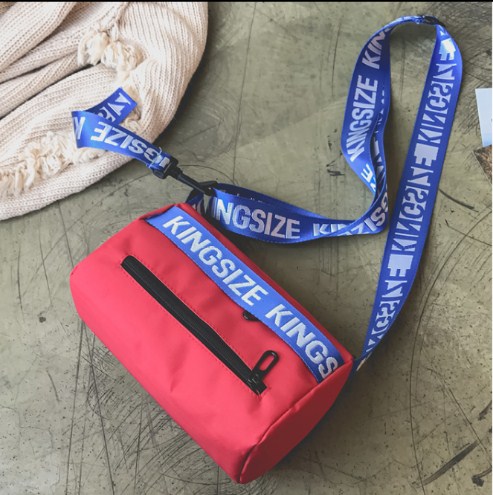 Canvas Barrel Shape Adjustable Wide Strap Messenger Bag for Women