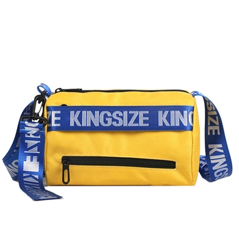 Canvas Barrel Shape Adjustable Wide Strap Messenger Bag for Women