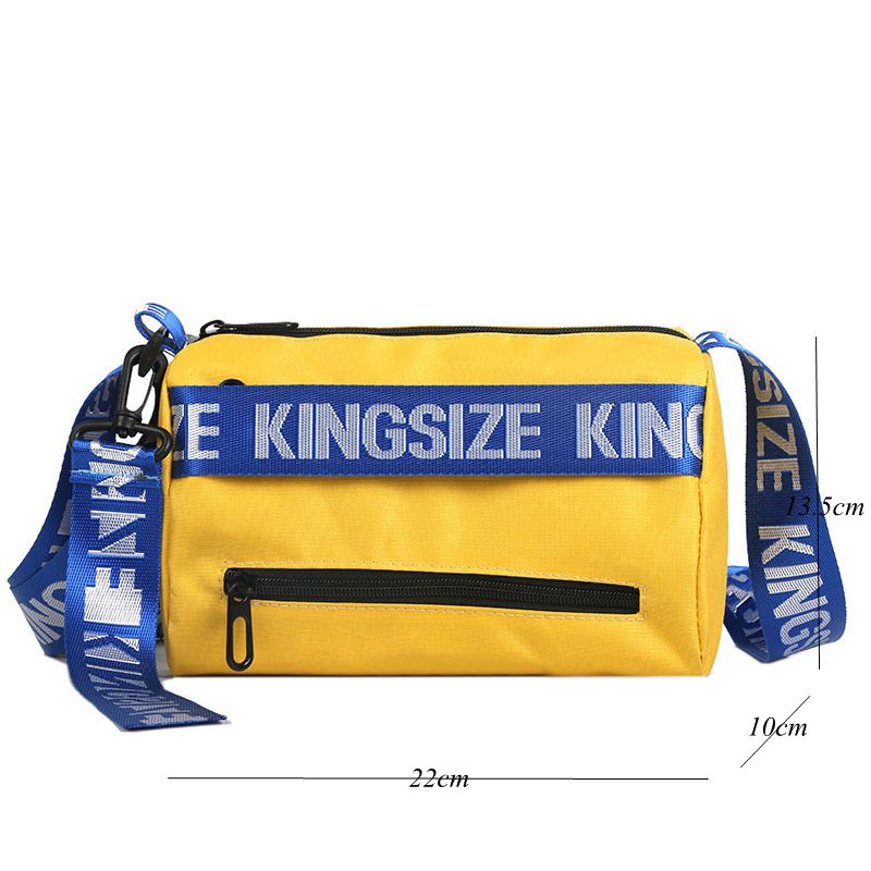 Canvas Barrel Shape Adjustable Wide Strap Messenger Bag for Women