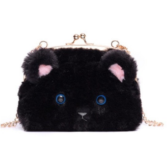 Flannel 3D Animal Mini Cartoon Crossbody Messenger Bag for Women