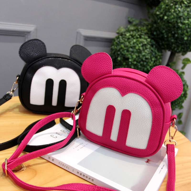 PU Leather Cute Mickey Shape Handbag Bag for Women
