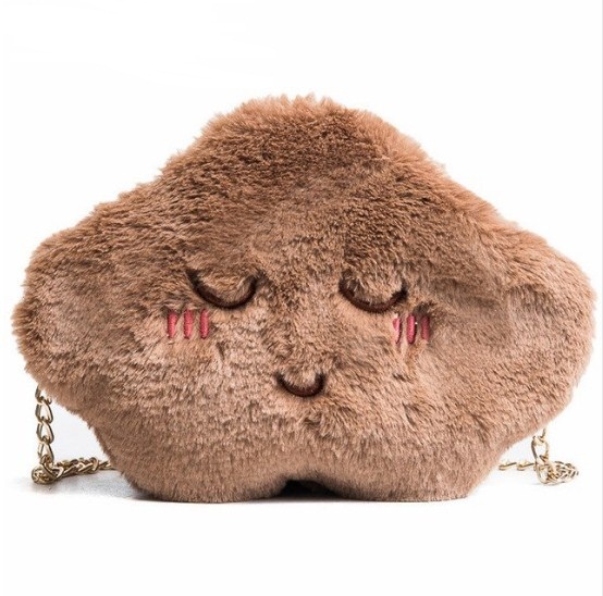 Flannel Smiling Small Chain Strap Soft Messenger Bag for Women