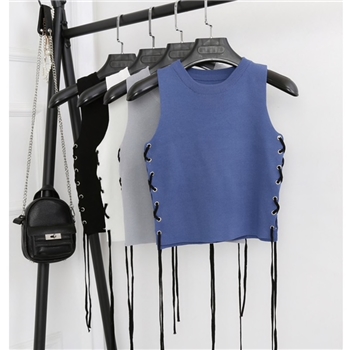 Polyester Criss Cross Side Crop Women Top