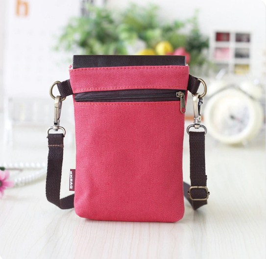 Canvas Totoro Cartoon Printed Mobile Phone Holding Messenger Bag for Women