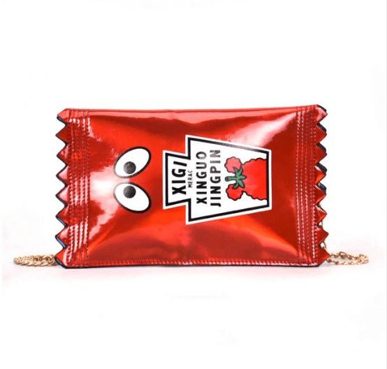 PU Leather Emoji Laser Holographic Chain Shoulder Bag for Women