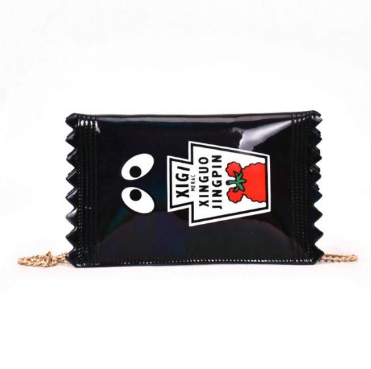 PU Leather Emoji Laser Holographic Chain Shoulder Bag for Women