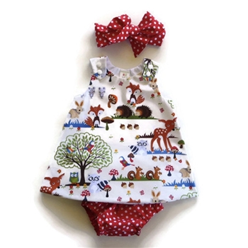 Cotton Christmas Theme Print Casual Girls Dress
