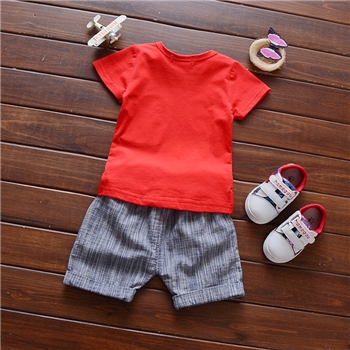 Cotton Front Pocket T-shirt Plain Shorts Set For Kids