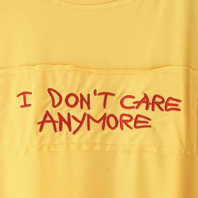 Yellow Polyester Front Embroidery Casual Women Top