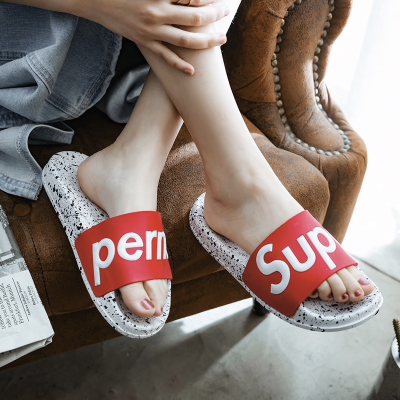 EVA Letters Patterned Strap Printed Women Slippers