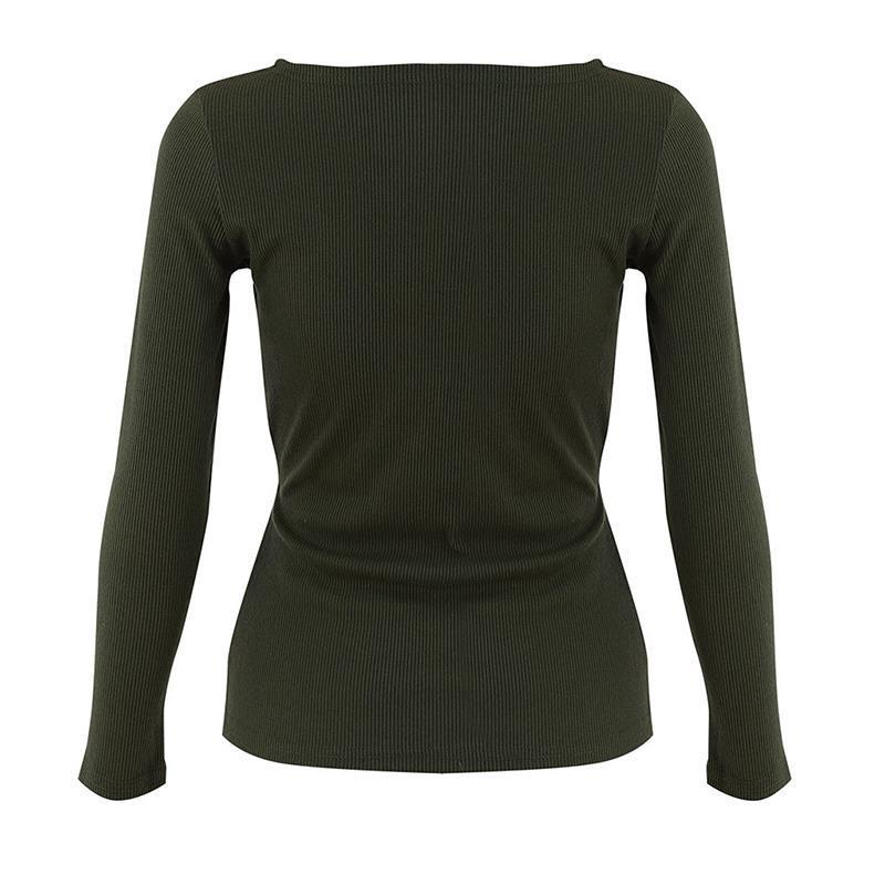 Spandex Plain Cross Patterned Neck Warm Women Sweater