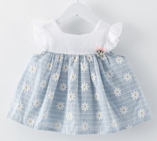Cotton Floral Flower Print Dress for Baby Girl