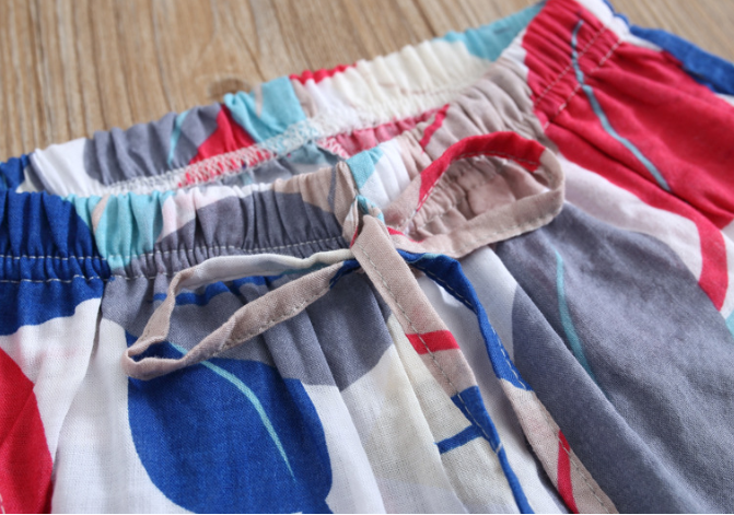 Cotton Leaves Print Leggings for Baby Girl