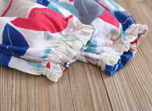 Cotton Leaves Print Leggings for Baby Girl