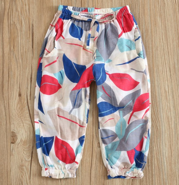 Cotton Leaves Print Leggings for Baby Girl