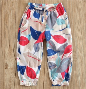 Cotton Leaves Print Leggings for Baby Girl