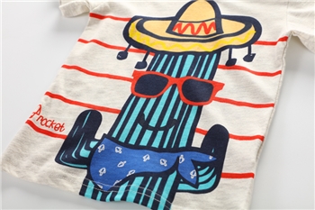 Cotton Printed Front Casual Top For Girls