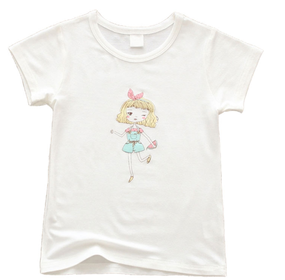 Cotton Little Girl Print T Shirt for Baby Girl