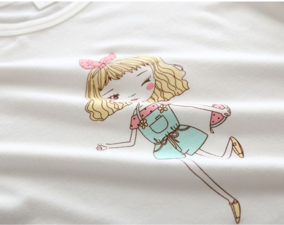 Cotton Little Girl Print T Shirt for Baby Girl