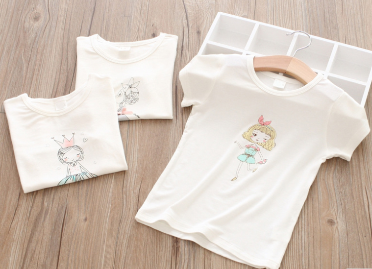 Cotton Little Girl Print T Shirt for Baby Girl