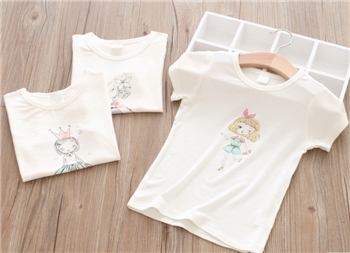 Cotton Little Girl Print T Shirt for Baby Girl