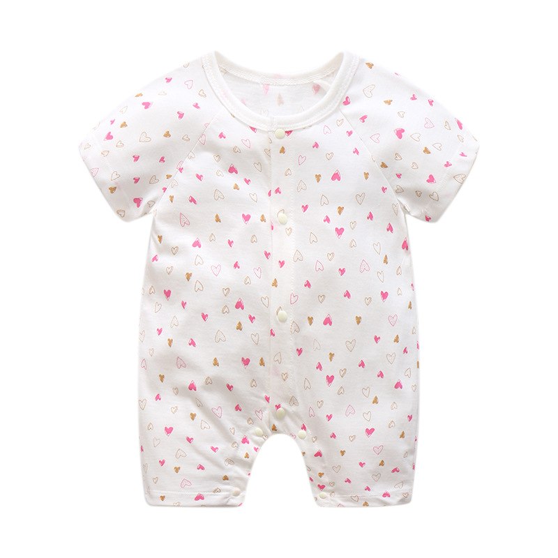 Cotton Heart Printed Casual Romper For Kids