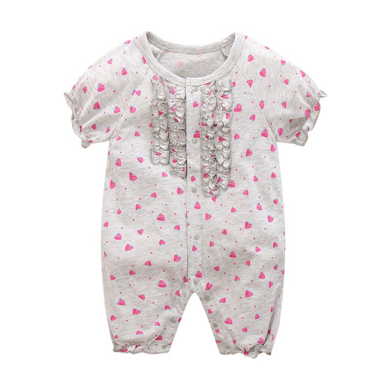 Cotton Heart Printed Casual Romper For Kids