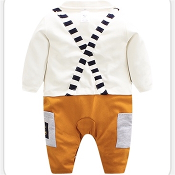 Cotton Bow Collar Neck Casual Romper For Boys