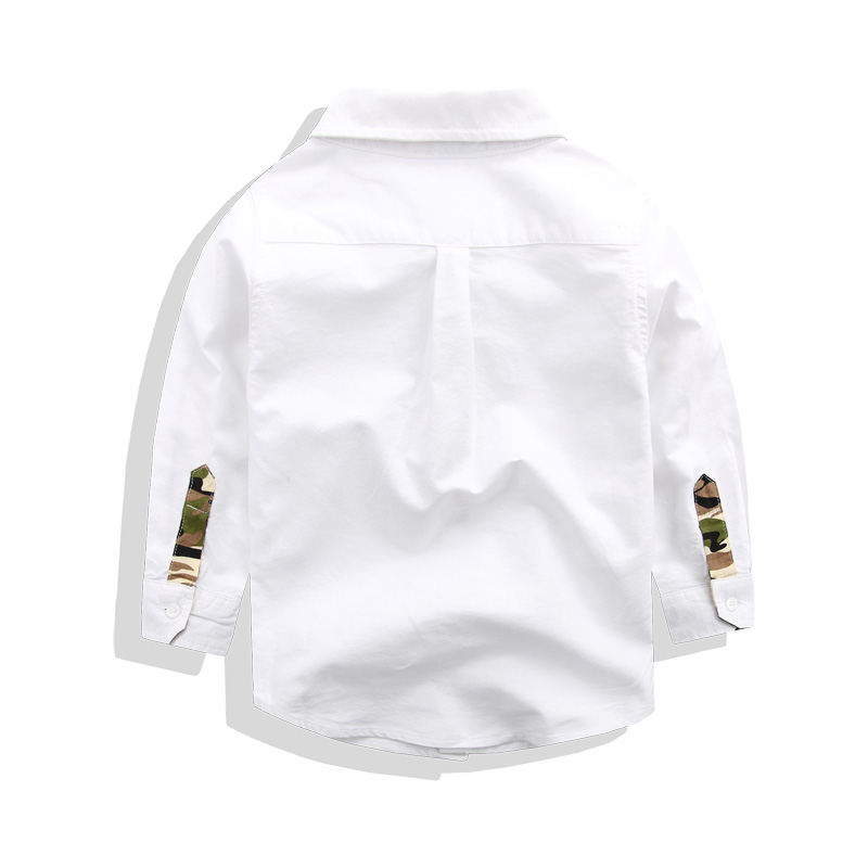 Cotton Military Printed Patch Worked Front Casual Shirt For Boys