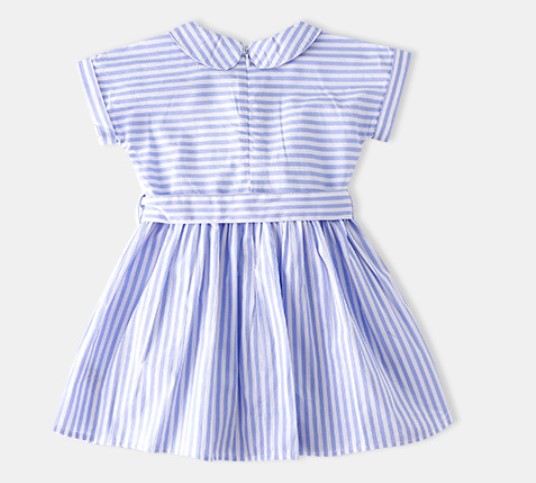 Cotton Striped Printed Skirt Dress for Girls