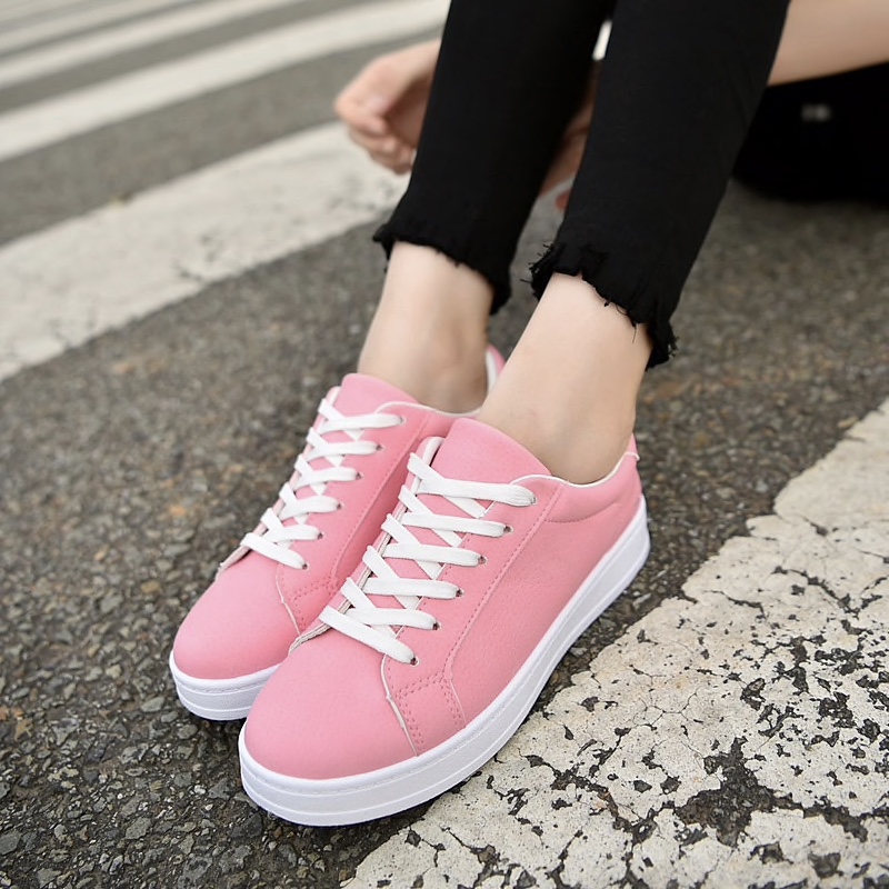 Canvas Plain Lace Patterned Front Sneaker Style Women Shoes