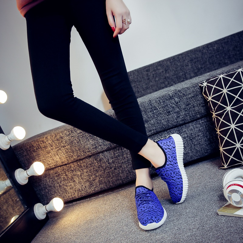 Mesh Printed Toes Laces Knot Running Women Shoes