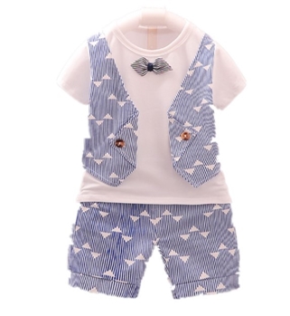 Cotton Striped Printed Two Pieces Suit for Kids
